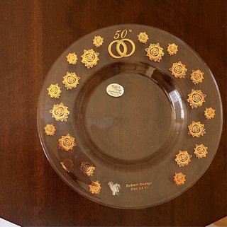 Piatto Nozze d'Oro 50° Robert Design Oro 24Kt