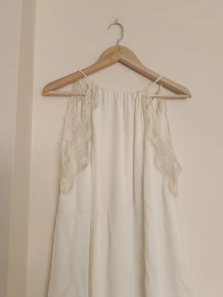 Vestido combinado Zara encaje Talla S