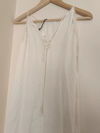Vestido combinado Zara encaje Talla S