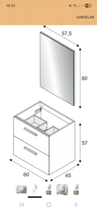 Mueble de baño suspendido con Dos cajones (NUEVO)