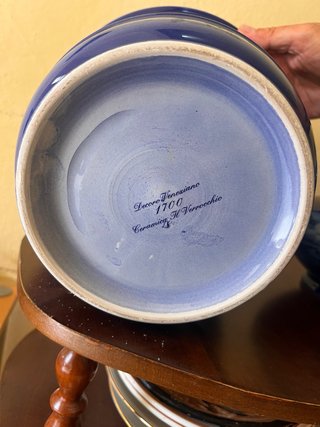 Vaso ceramica veneziana blu e bianco