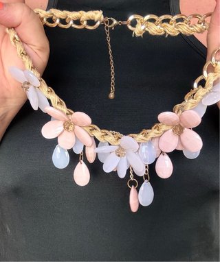 Collar Flores Rosas y Azules