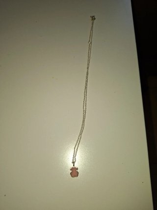 Collar Tous Plata Oso Rosa