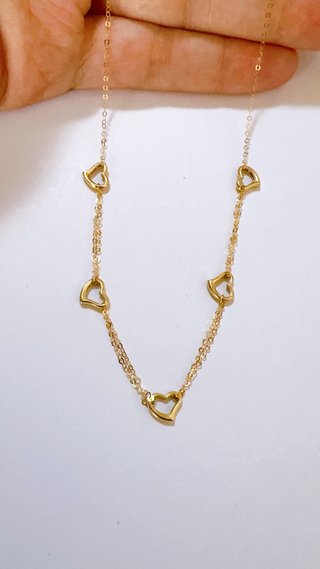 Collana con cuori in oro giallo 18kt 750