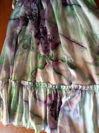 Vestito longuette raso scollo halter viola nuovo