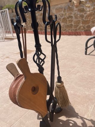Kit Accesorios Chimenea Hierro Forja Dorado