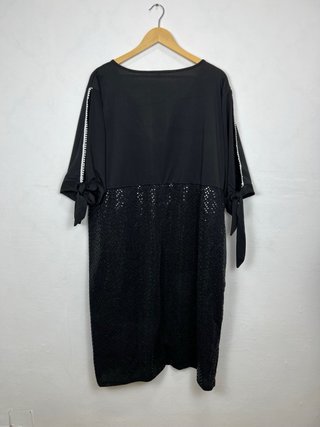 Vestido Fiesta Negro Lentejuelas Talla 5XL