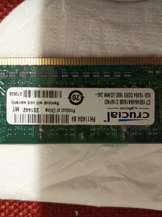 Memoria RAM Crucial 8GB DDR3 1600MHz