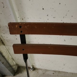 3 sedie legno e ferro da giardino