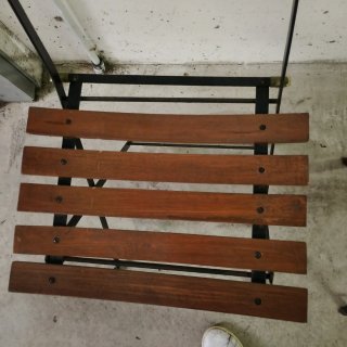 3 sedie legno e ferro da giardino
