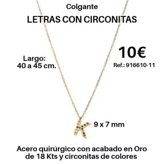 Colgante LETRAS CON CIRCONITAS