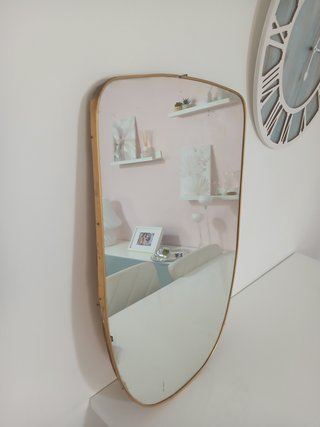 Specchio Vintage Ottone Asimmetrico Anni '50