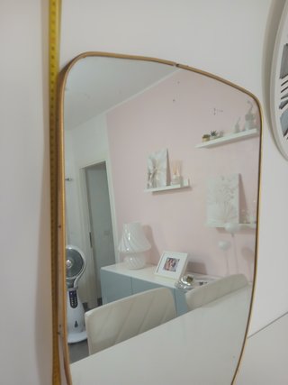 Specchio Vintage Ottone Asimmetrico Anni '50