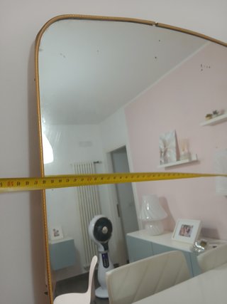 Specchio Vintage Ottone Asimmetrico Anni '50