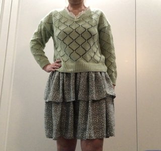 Falda estampada volantes