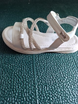 Sandali bianchi bambina con strass
