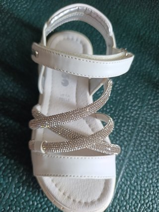 Sandali bianchi bambina con strass