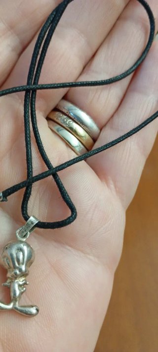 Collana cordino gancio e ciondolo argento 925