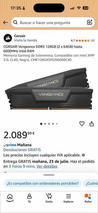 Corsair Vengeance DDR5 128GB (2x64GB) 6000MT/s