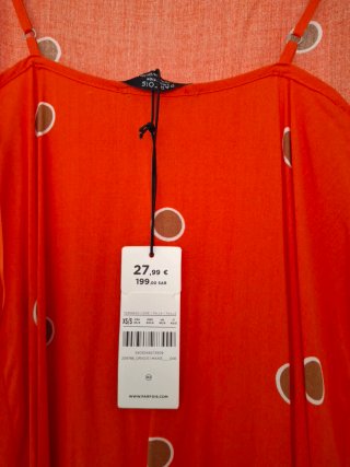 Vestido Parfois naranja lunares T.XS/S sin estrena