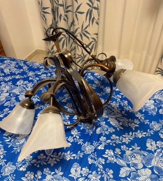 Lámpara de salón metal y cristal
