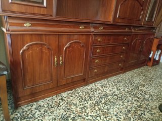 Mueble de salón madera y cristal vintage
