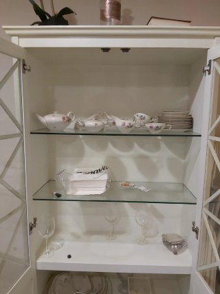 Alacena Vitrina Blanca Madera maciza de abedul
