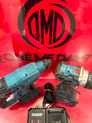 Pack Taladro + Martillo Erbauer Brushless