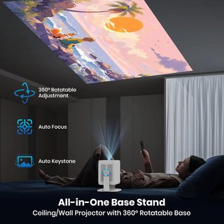 4K Proiettore [Auto Focus/Base Girevole a 360°]