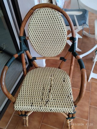 Silla de enea estilo vintage. Preciosa y elegante.