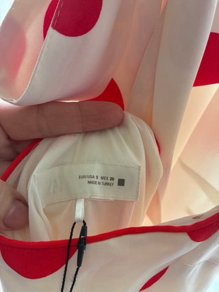 Vestido Zara lunares rosa talla S