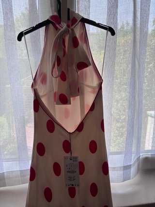Vestido Zara lunares rosa talla S