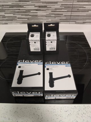 Sifón latón cromado 1 1/4 Urban Negro 2 unidades