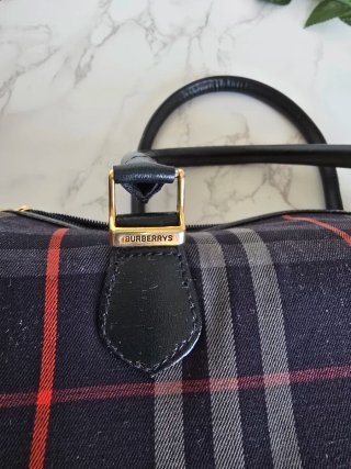 Borsa vintage Burberrys blu e grigia
