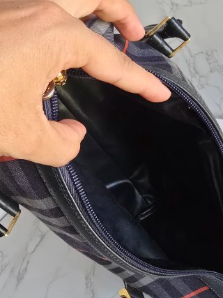 Borsa vintage Burberrys blu e grigia
