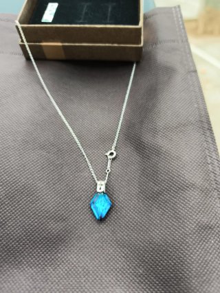 Cadena plata  50cm largo ycolgante cristal checo