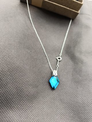 Cadena plata  50cm largo ycolgante cristal checo