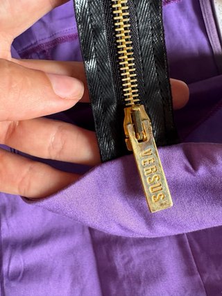 Vestido Mini Y2K Versus Versace Morado Cremalleras