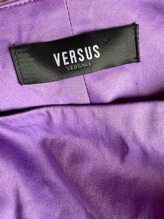 Vestido Mini Y2K Versus Versace Morado Cremalleras