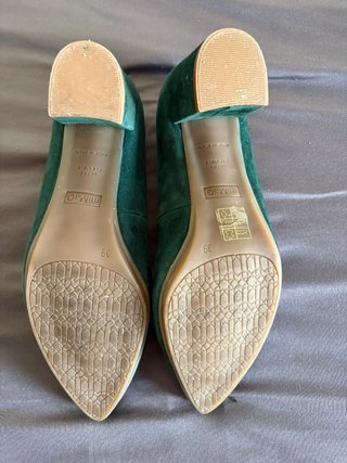 Tacones Mimao Ante Verde Talla 39