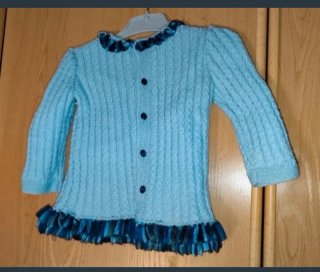 Vestido de punto azul para bebé (3-6 meses)