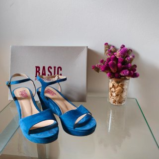 Sandalias cuña azul Paco Herrero
