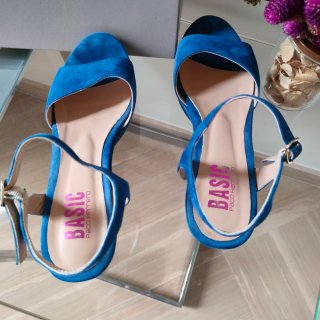 Sandalias cuña azul Paco Herrero