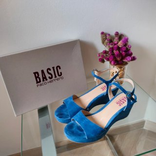 Sandalias cuña azul Paco Herrero