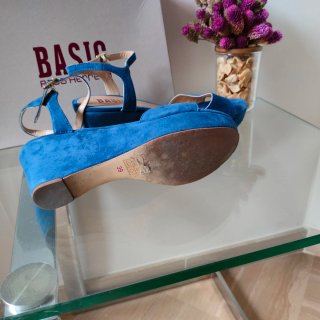 Sandalias cuña azul Paco Herrero
