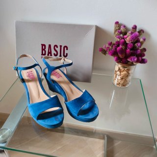 Sandalias cuña azul Paco Herrero