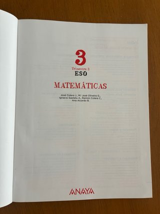Matemáticas 3 ESO