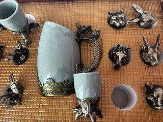 Juego Tazas Cerámica Baijiu Vino Whisky