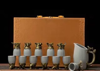 Juego Tazas Cerámica Baijiu Vino Whisky