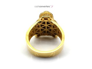 sello oro 18k con piedra con circonita